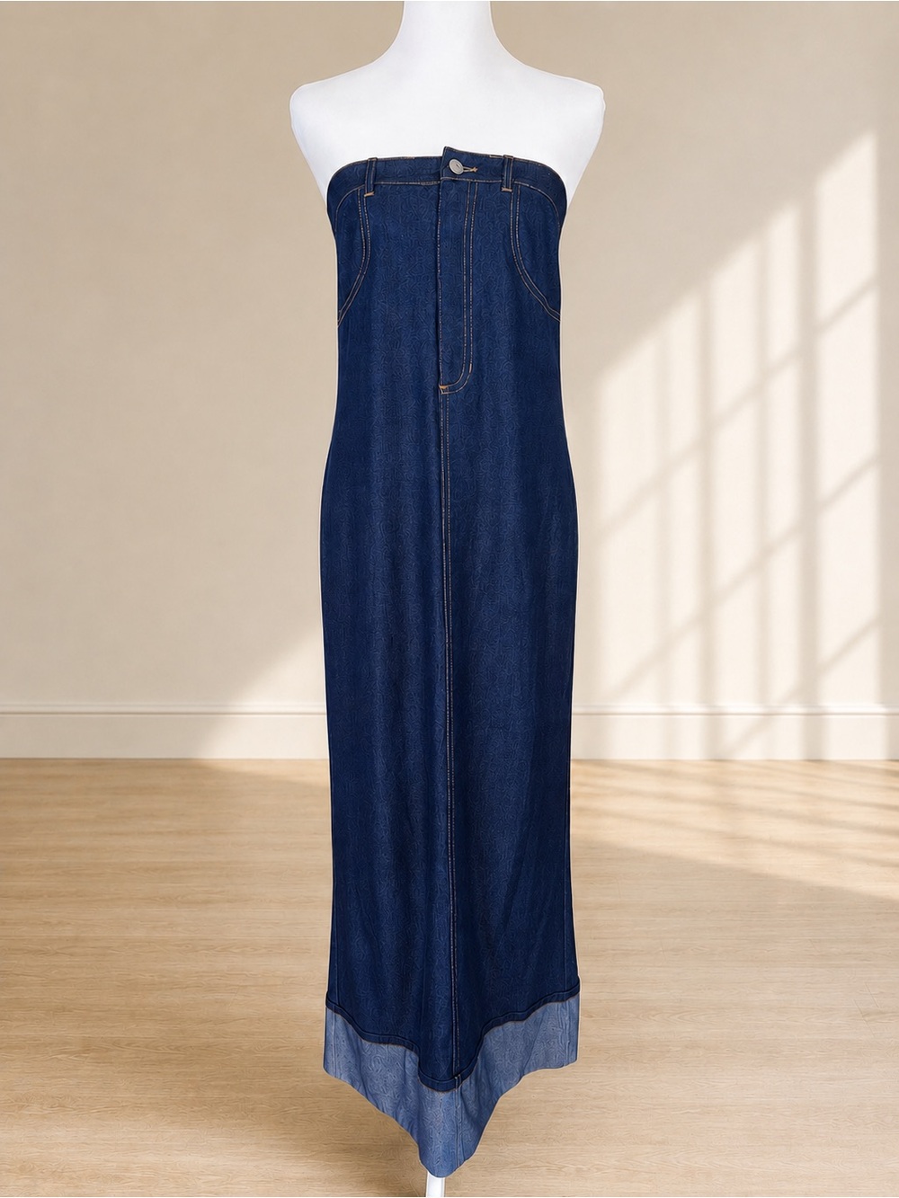 Mare Mare Anthropologie Strapless Denim Skirt Dress - Picture 5 of 10